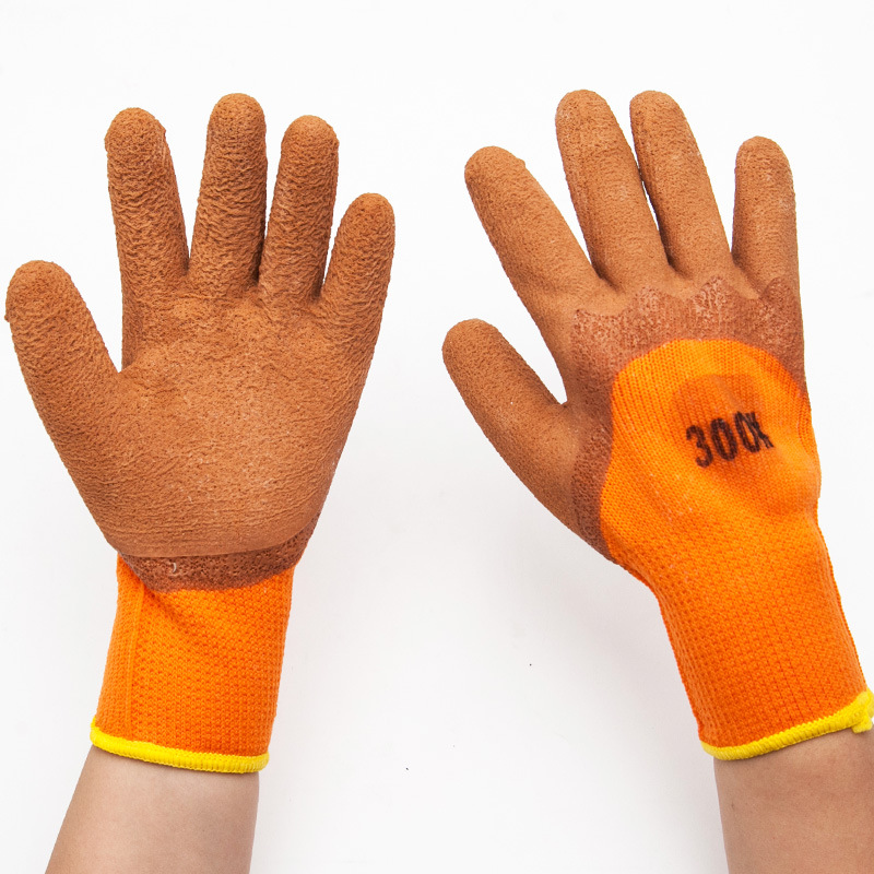 Latex Wrinkled Coated Safety Work Gloves Working Gloves