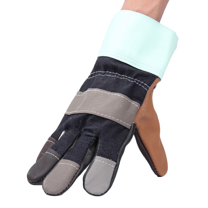 Wear Resisting Heat Resistant Work Safety Gloves Palm Protection Split Cowhide Leather Welding Gloves