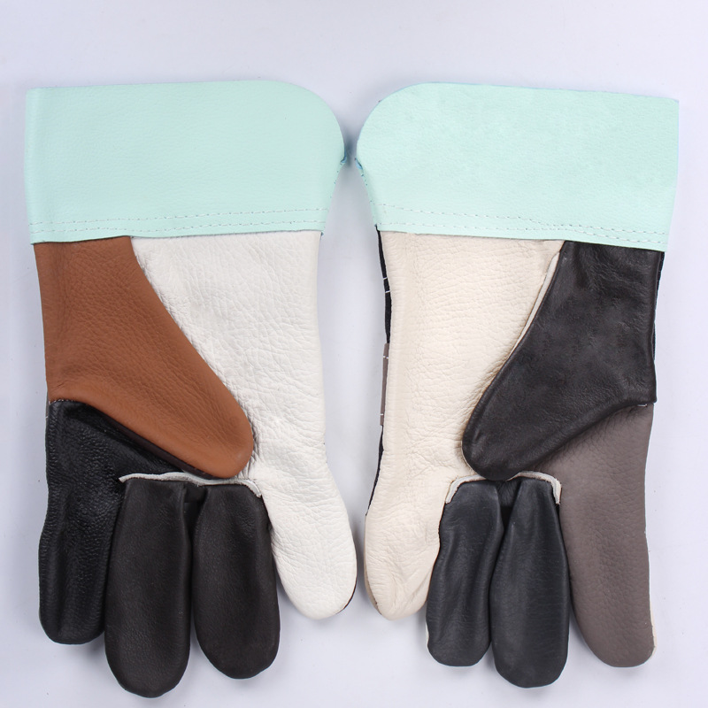 Wear Resisting Heat Resistant Work Safety Gloves Palm Protection Split Cowhide Leather Welding Gloves