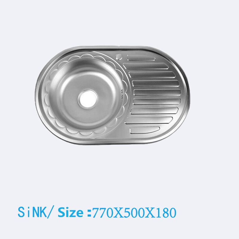 Single Bowl Round Basin Kitchen Sink With Plate