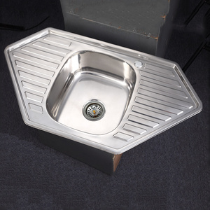 Left Right Panel Single Basin Polished Surface Kitchen Sink