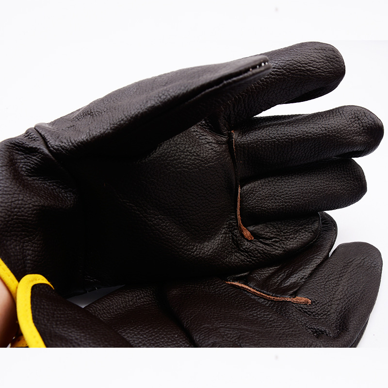 Abrasion Resistant Thickened Short Cowhide Welding Safety Work Gloves For Welders