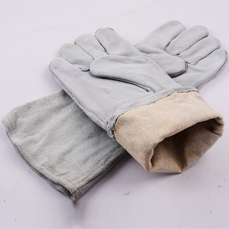 Heat Resistant Tig Welder handling Long Sleeve Leather Welding Working Gloves