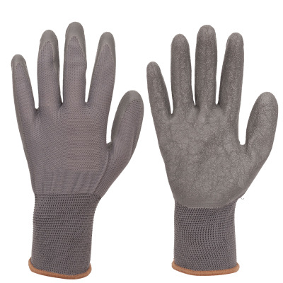 Latex Crinkle Palm Coating Work Nylon Safety Gloves