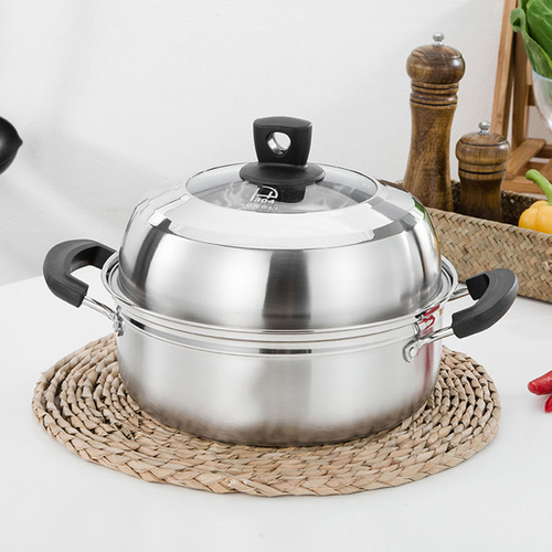 304 Stainless Steel Steamer Multi-function Soup Steamer Hot Pot Large Capacity Household Soup Pot