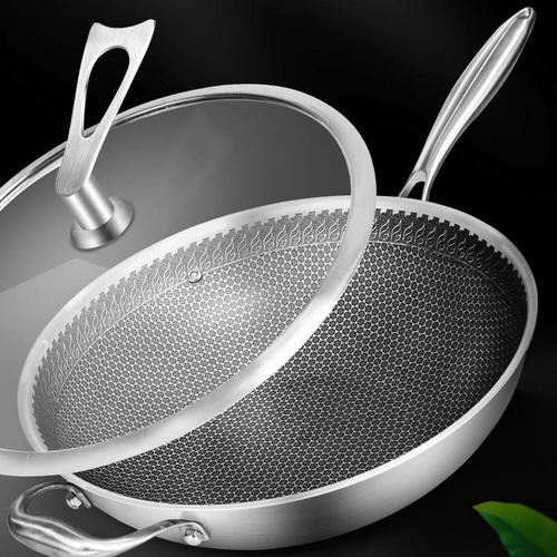 Stainless Steel Frying Pan Honeycomb Non Stick Frying Pan Household Frying Pan