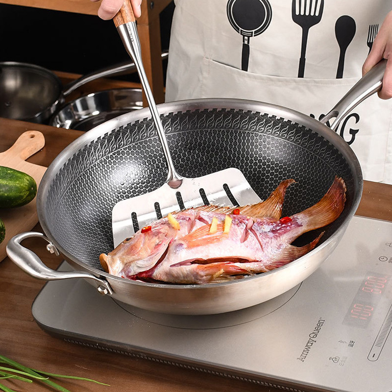 Stainless Steel Frying Pan Honeycomb Non Stick Frying Pan Household Frying Pan