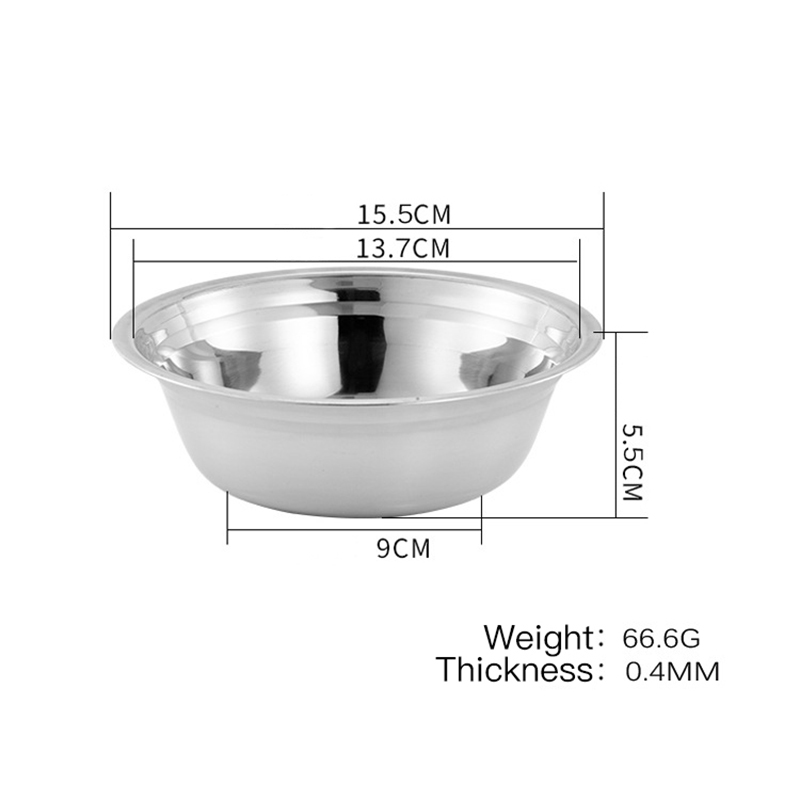 Stainless Steel Soup Bowl Kitchen Household Thickened Soup Bowl Stainless Steel Bowl Canteen Bowl Simple Soup Pot