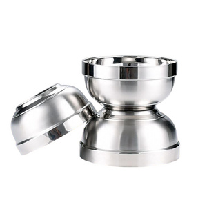 Household Food Grade 304 Stainless Steel Bowl Double Layer Scald Proof Baby Bowl