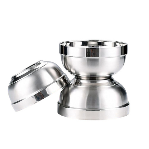 Household Food Grade 304 Stainless Steel Bowl Double Layer Scald Proof Baby Bowl
