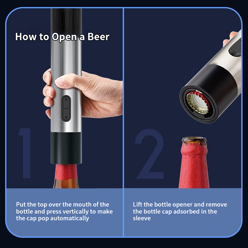 Two in One Automatic Wine Opener Electric Bottle Opener for Beer and Red Wine