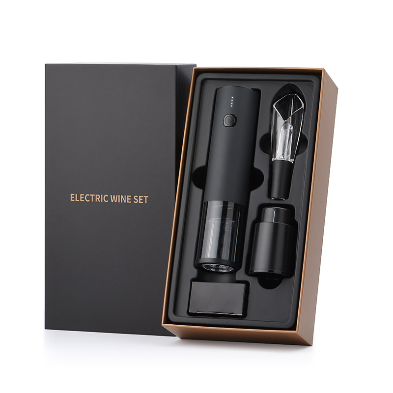 Stainless Steel Type-c Rechargeable Electric Wine Lithium Battery Electric Wine Opener Electric Wine Set