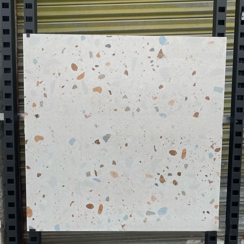 White Granite Slab Large Grain Terrazzo Floor Tile Cobblestone Tile