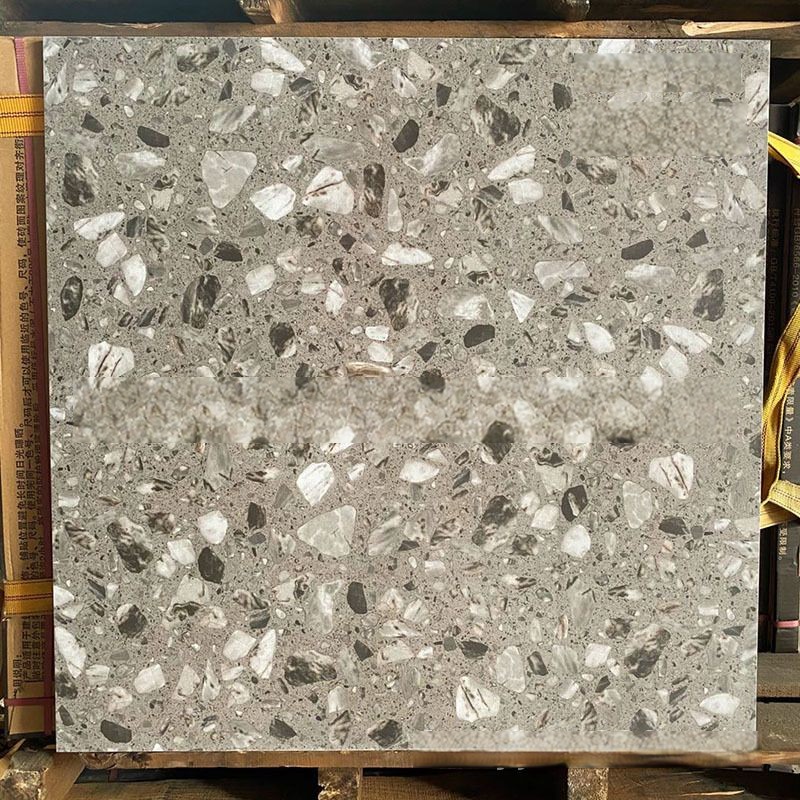 White Granite Slab Large Grain Terrazzo Floor Tile Cobblestone Tile