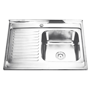 Easy Install Taps Drainer Stainless Steel Topmount Single Bowl Pressed Stamped Kitchen Sink