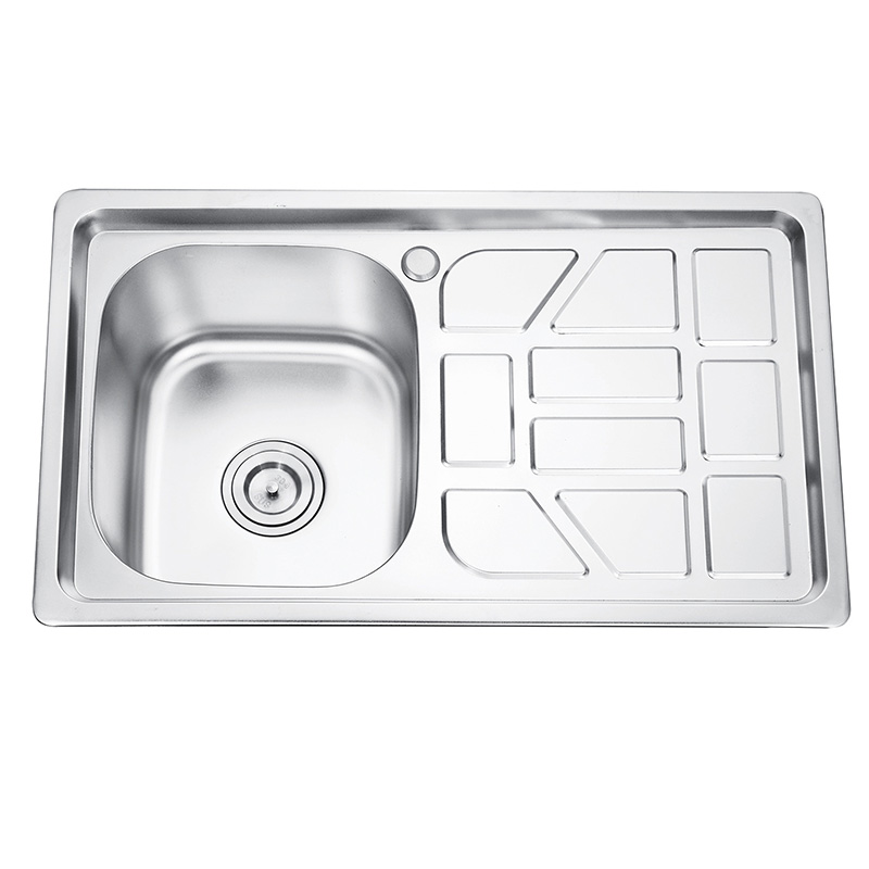 Easy Install Taps Drainer Stainless Steel Topmount Single Bowl Pressed Stamped Kitchen Sink