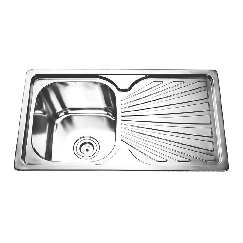 Easy Install Taps Drainer Stainless Steel Topmount Single Bowl Pressed Stamped Kitchen Sink