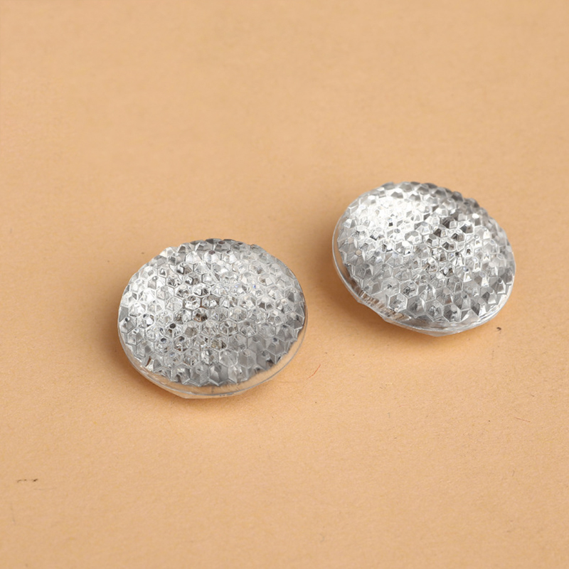 Wholesale Clothing Accessories Transparent Silver Acrylic Round Buttons