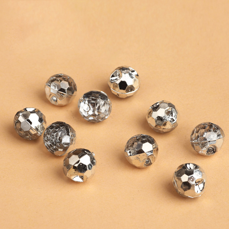 Multi-section Spherical Transparent Silver Acrylic Buttons