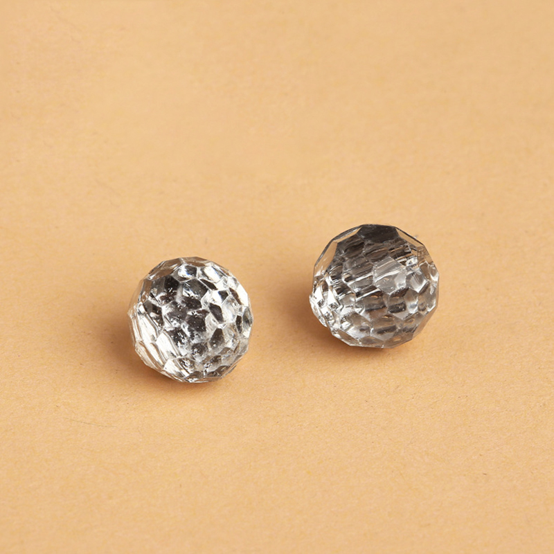 Multi-section Spherical Transparent Silver Acrylic Buttons