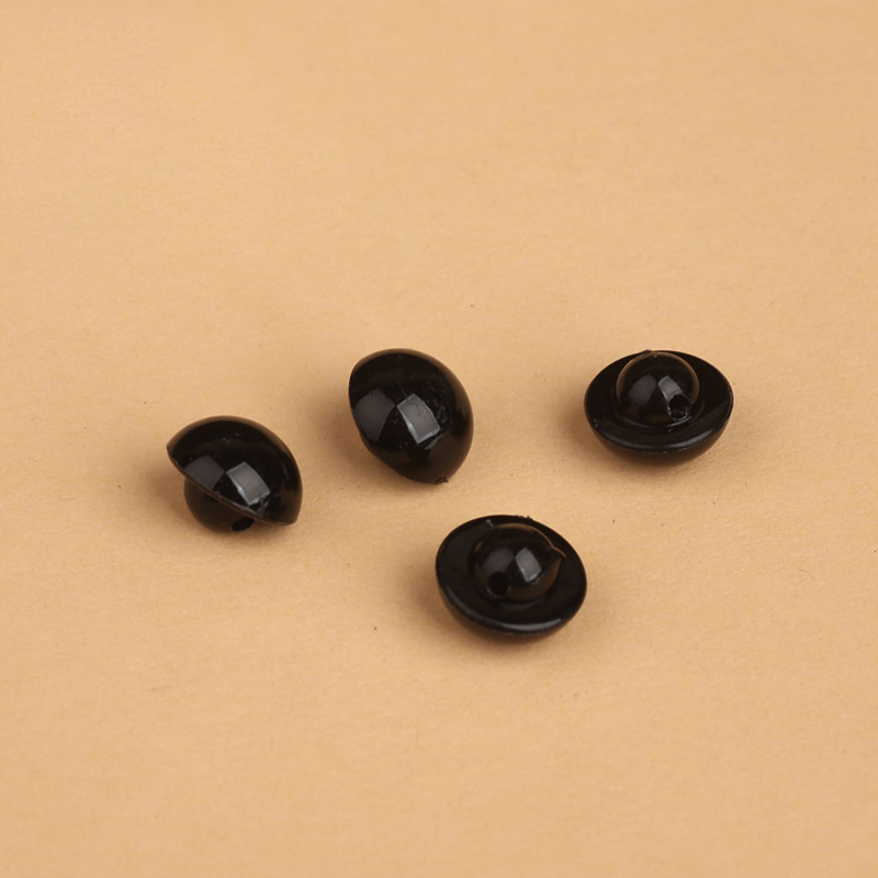 Plastic Black Mushroom Shape Clothing Button