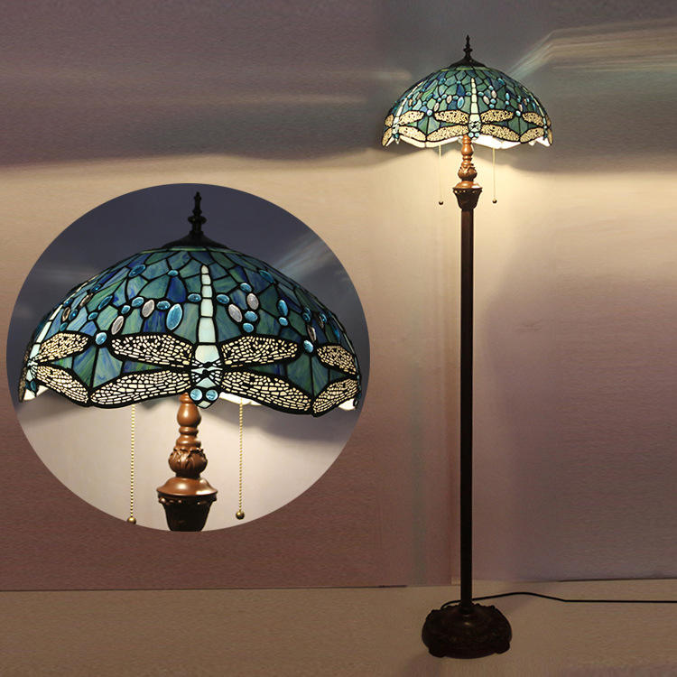 Modern Design Living Room LED Stained Glass Floor Lamp