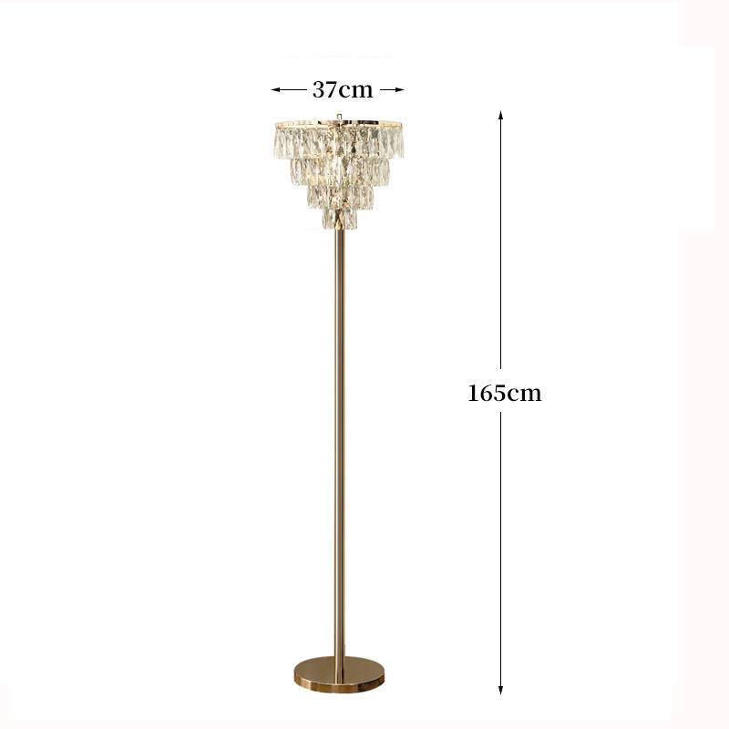Modern Corner Standing Luxury Gold Crystal LED Floor Lamp