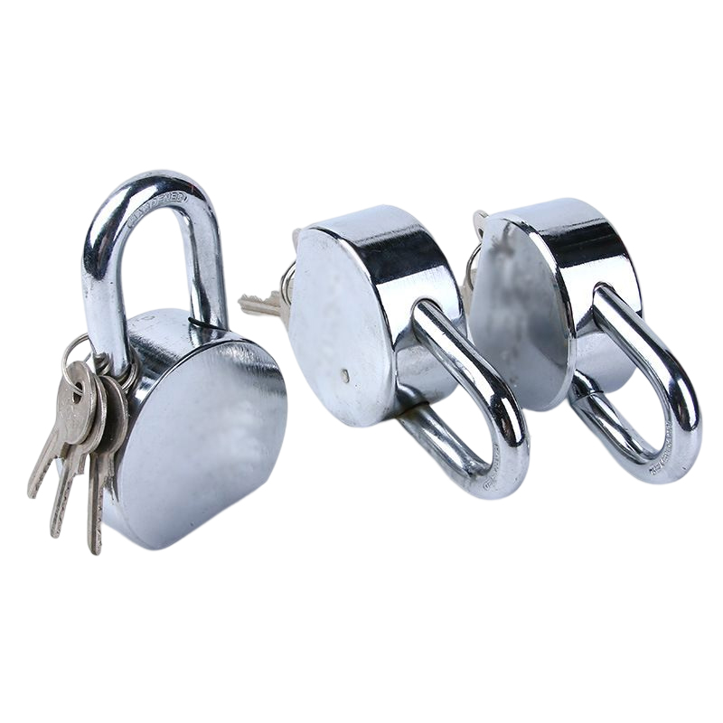 65mm Electroplating Bright Chrome Round Steel Lock Anti Theft Iron Padlock