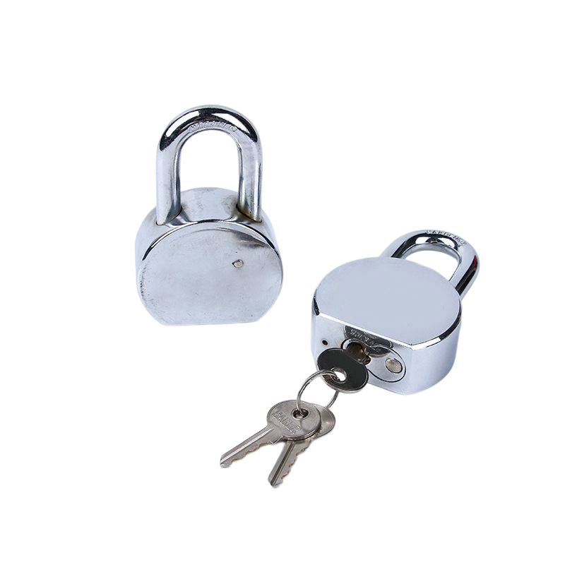 65mm Electroplating Bright Chrome Round Steel Lock Anti Theft Iron Padlock