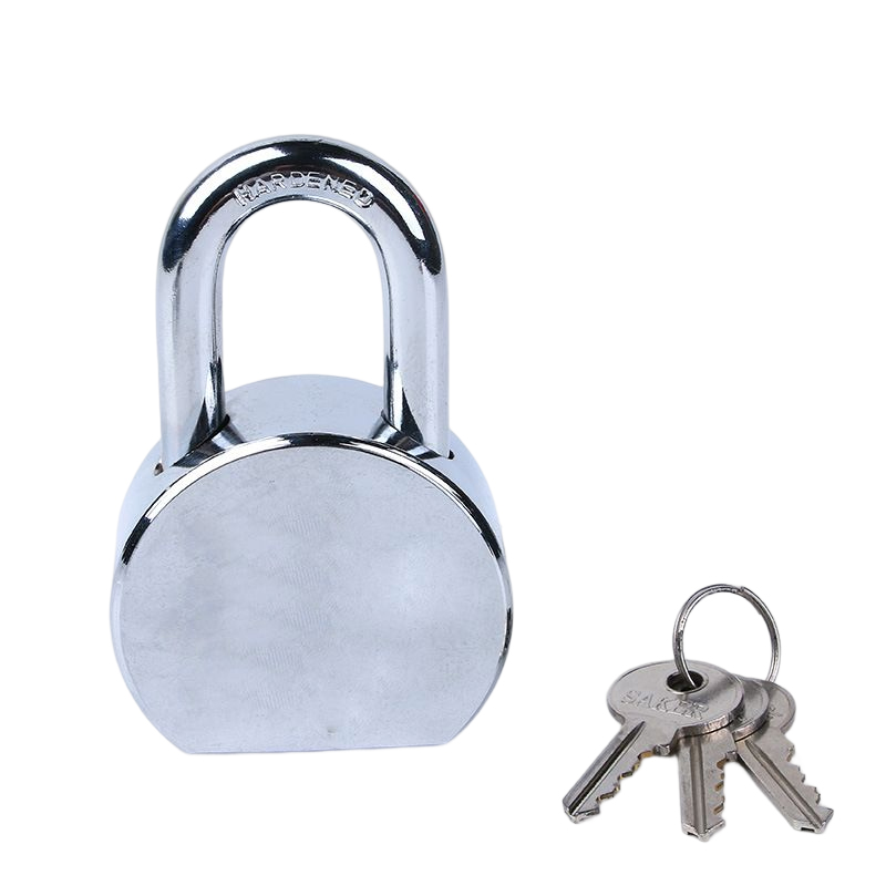 65mm Electroplating Bright Chrome Round Steel Lock Anti Theft Iron Padlock