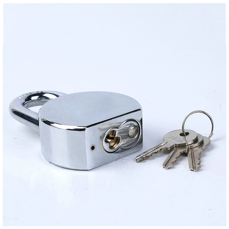 65mm Electroplating Bright Chrome Round Steel Lock Anti Theft Iron Padlock