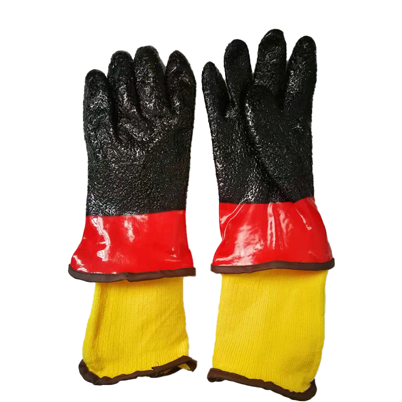 Wholesale Double Color Anti slip PVC Labor Gloves