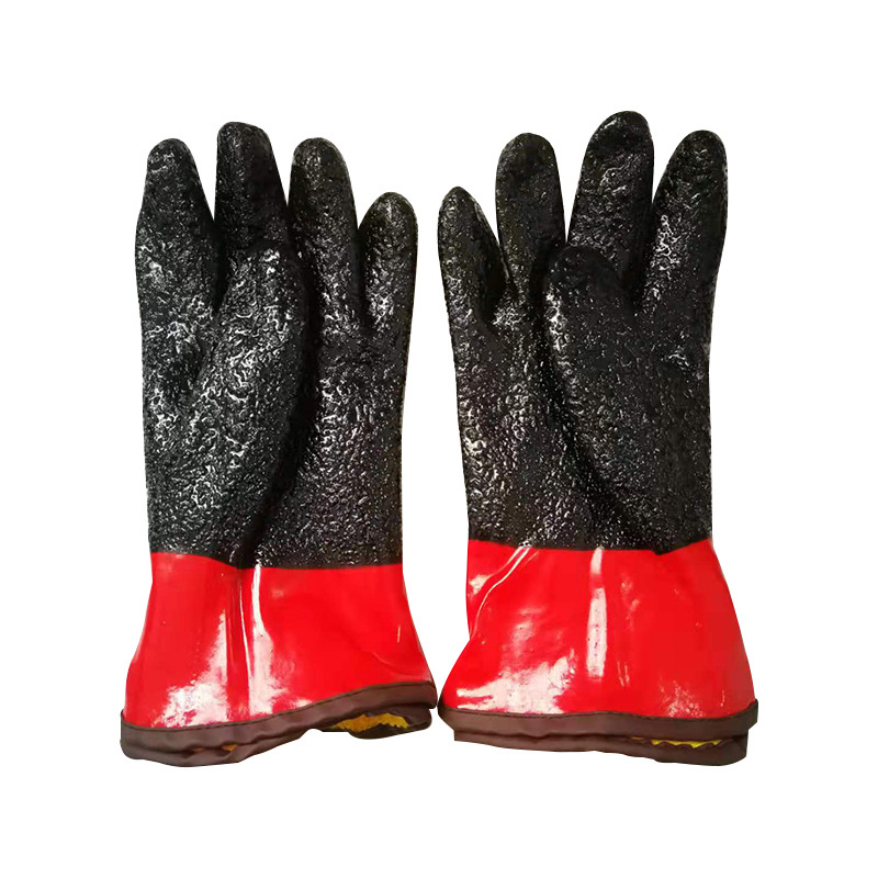 Wholesale Double Color Anti slip PVC Labor Gloves