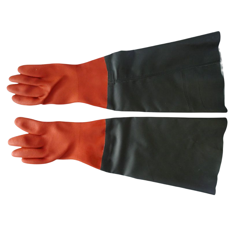 50cm Orange PVC Frosted Protection Sleeve Gloves