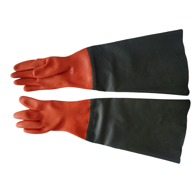50cm Orange PVC Frosted Protection Sleeve Gloves