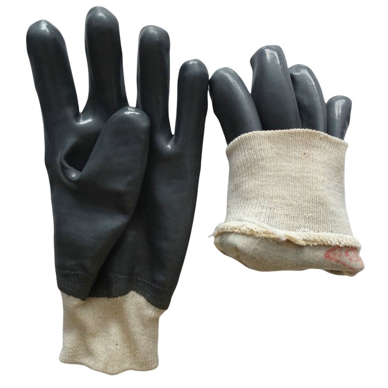 Wholesale 26cm Grey White PVC Oil Resistant Work Gloves