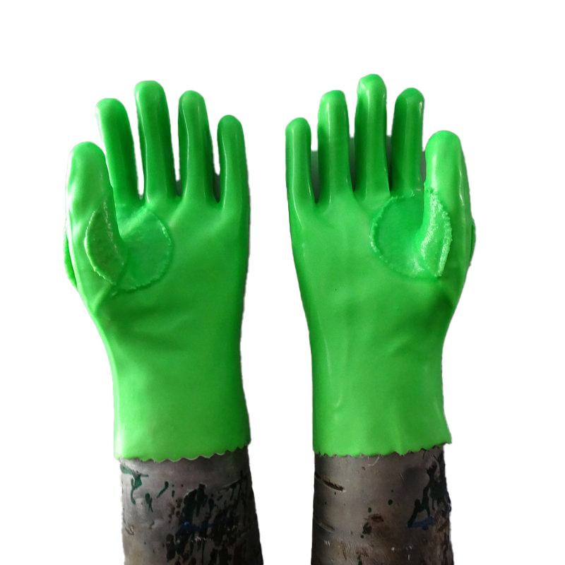 27cm Fluorescent Green Waterproof Oil Resistant Gloves