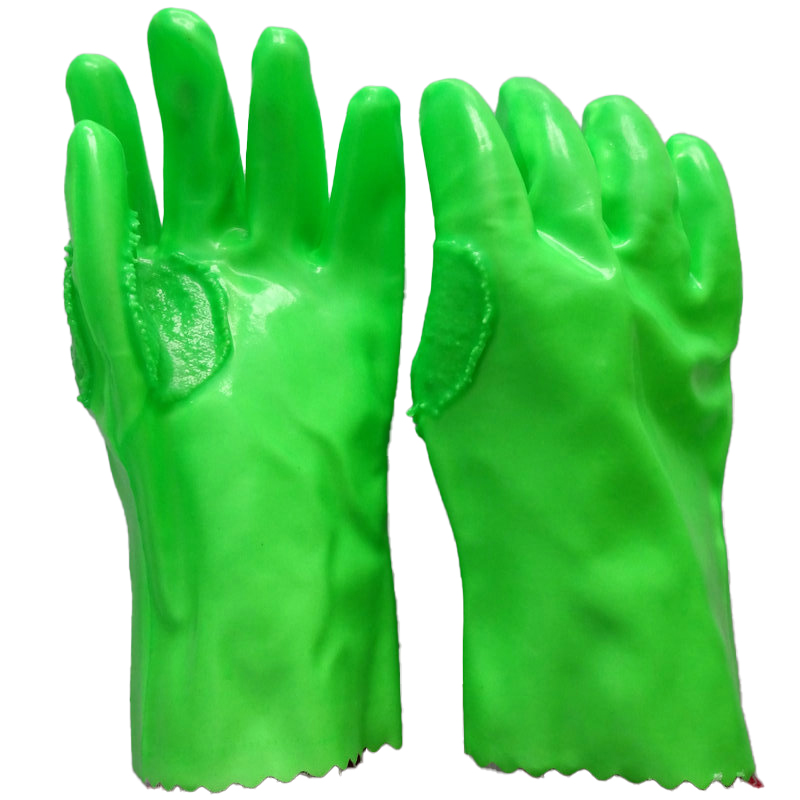 27cm Fluorescent Green Waterproof Oil Resistant Gloves