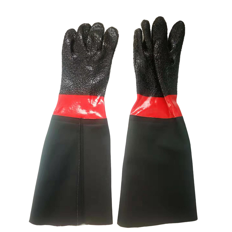 Anti slip Rubber Long Work Gloves For Industrial Use