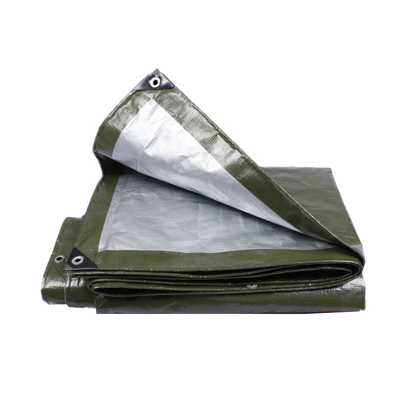 Military Green Silver Rain Proof Cloth Sunscreen Cloth Outdoor Sunshade Rain Proof Cloth Tarpaulin