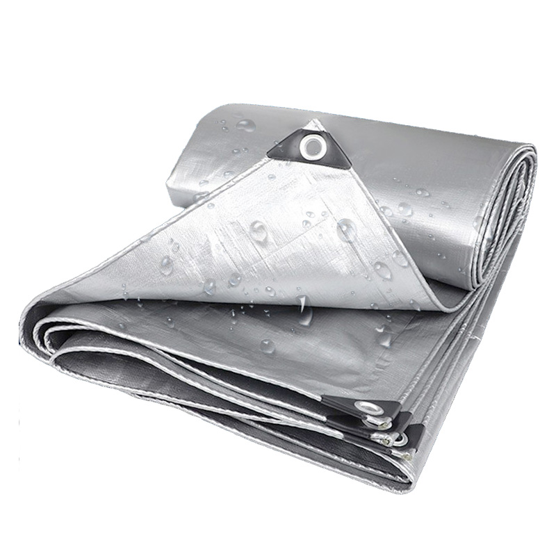 PE Tarpaulin Waterproof Cloth Waterproof Cloth Packing Cloth Double Silver Thickened Wear-resistant Durable Tarpaulin
