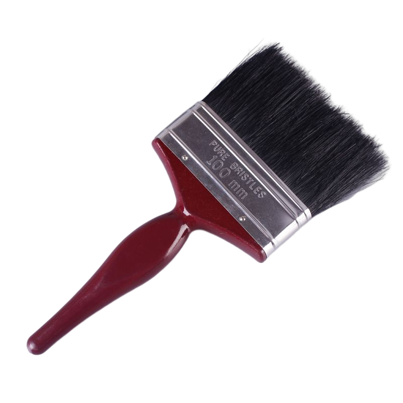 Durable Black Plastic and Bristle Paint Brush with Red Plastic Handle