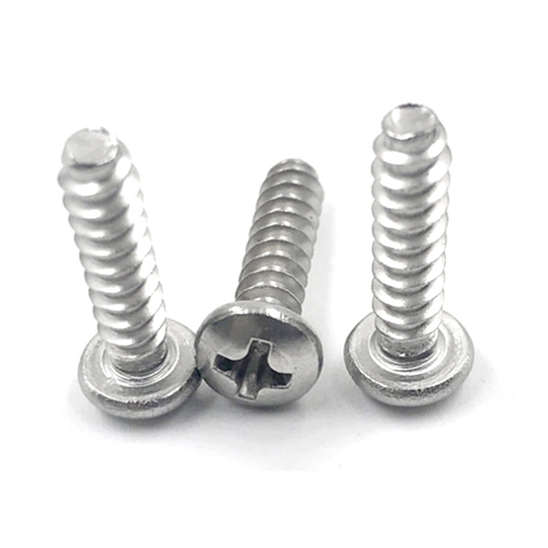 304 Stainless Steel Cross Pan Head Flat Tail Self-tapping Bolts