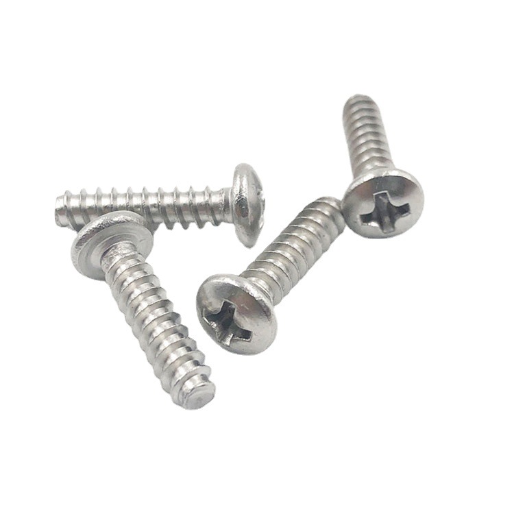304 Stainless Steel Cross Pan Head Flat Tail Self-tapping Bolts