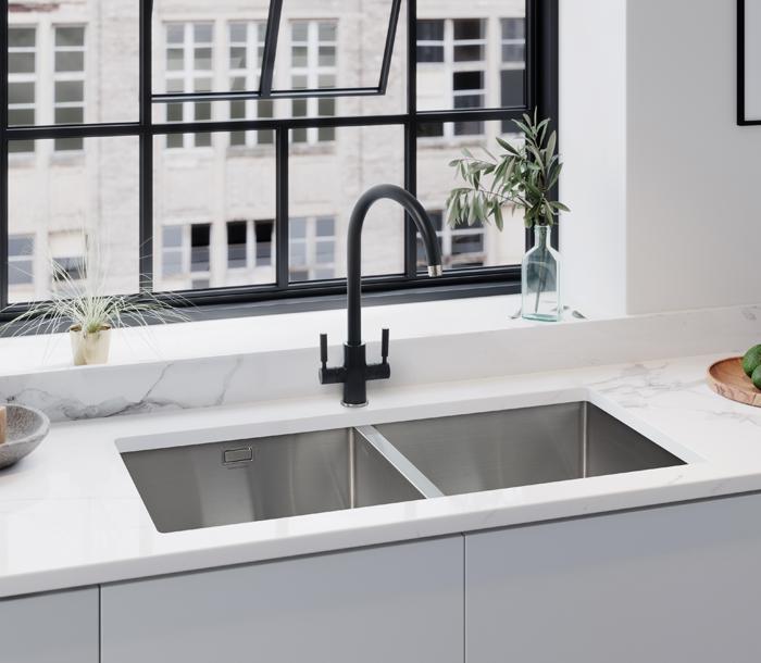 double bowl kitchen sink