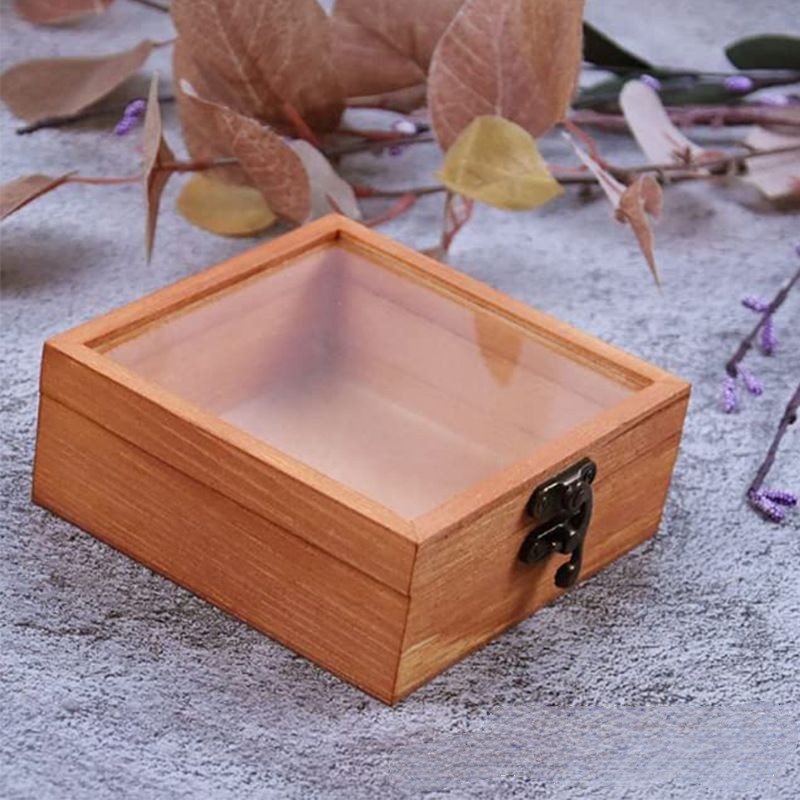 Wooden Flap Lid with Handwritten Glass Box Gift Box