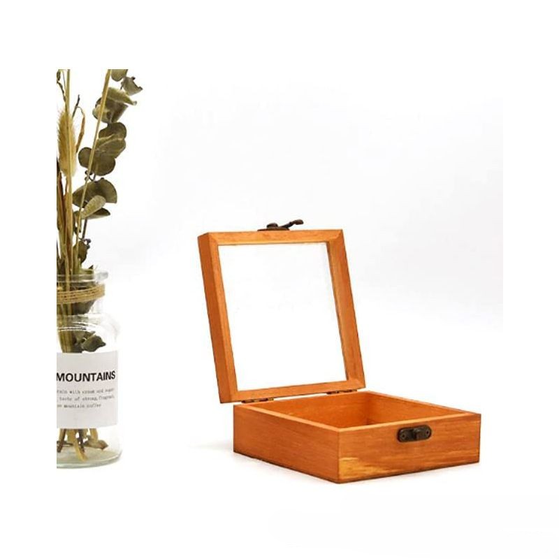 Wooden Flap Lid with Handwritten Glass Box Gift Box