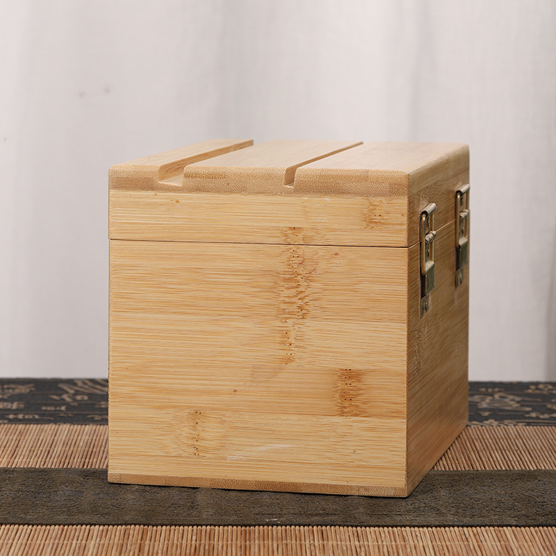 Wooden Storage Box Flip Cover Bamboo Wood Storage Collection Box
