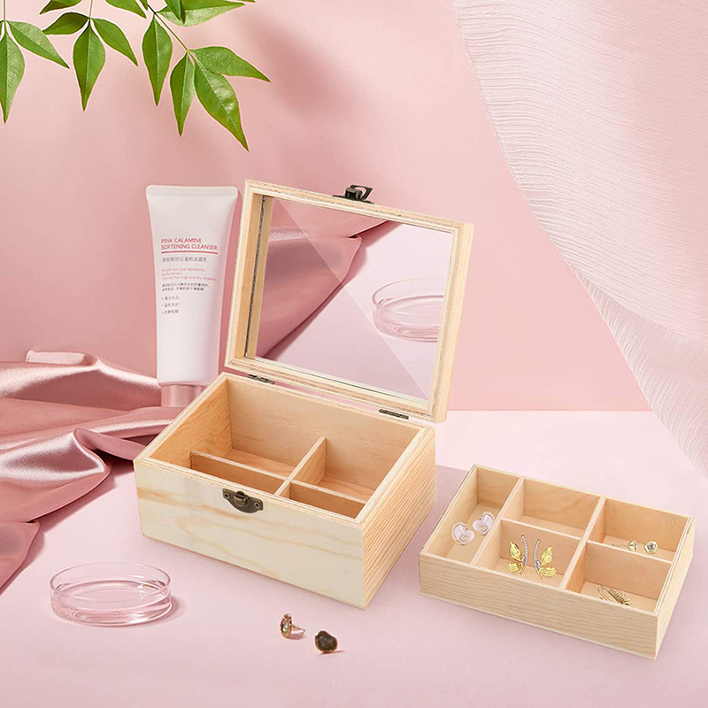 Desktop Cosmetic Box Wooden Packaging Storage Gift Box