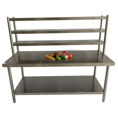 Industrial Kitchen Equipment Stainless Steel Work Table with Top Shelf